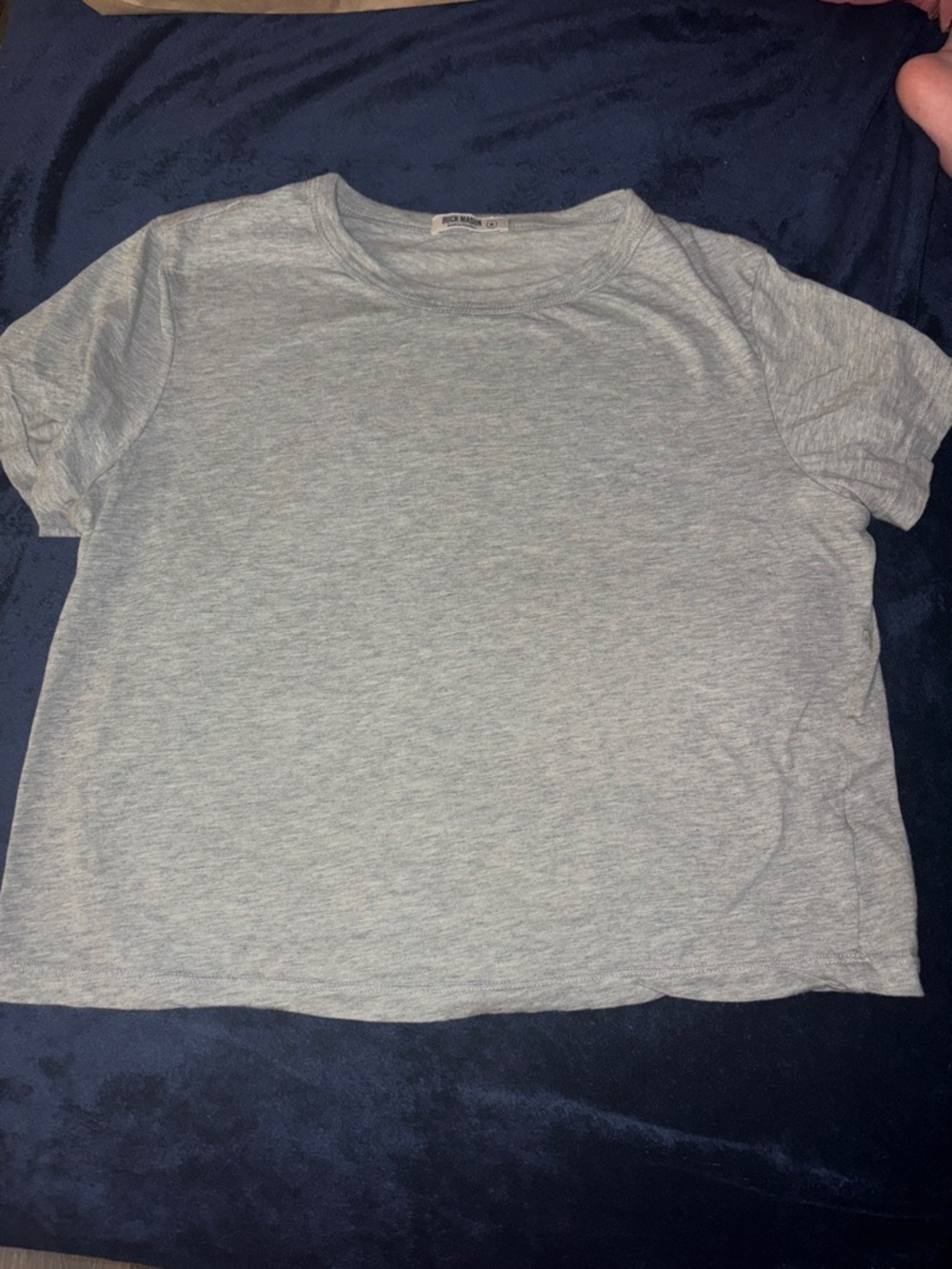 Buck Mason Light Heather Gray Tee with Crew Neck